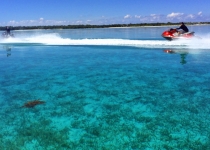 Waverunners in the clear water of the Bahamas