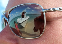 Sea Vee 34 with girls reflection in sunglasses